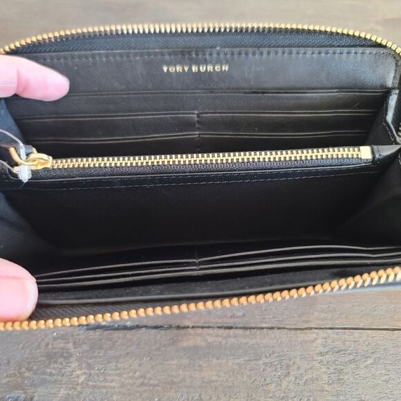 Tory Burch Gemini Link Mix SnakeSkin Embossed Zip Continental Leather Wallet - Picture 5 of 8
